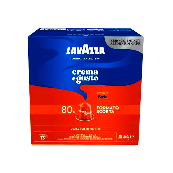 240 capsule alluminio CREMA E GUSTO FORTE Lavazza compatibile Nespresso